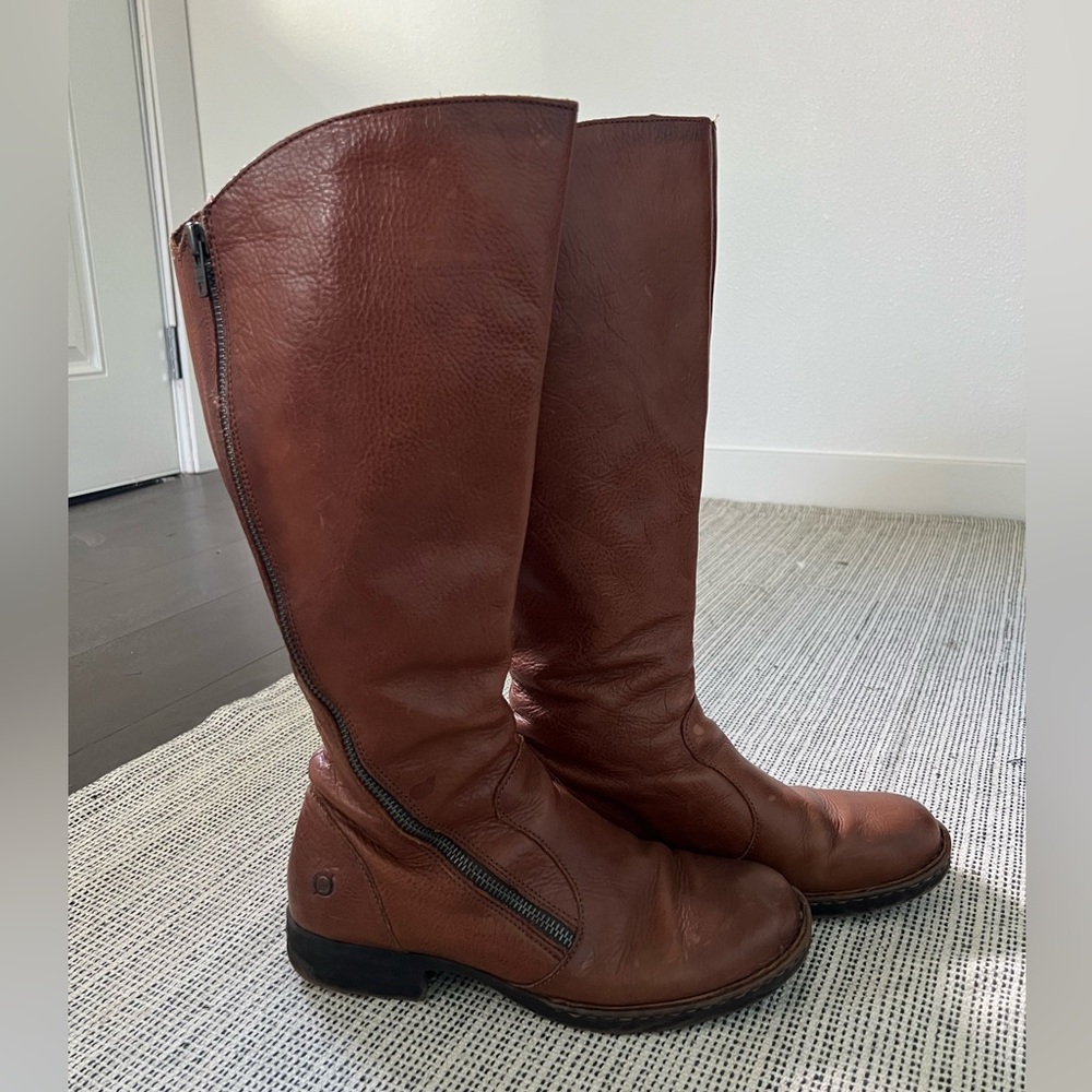 Born Leather Knee High Riding Boots